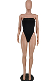 Black Sexy Fashion Net Yarn Sling Slim Fitting Two Piece PU6083