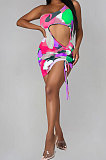 Pink Red Women Sexy Hollow out Drawsting Mini Dress PY0827-2