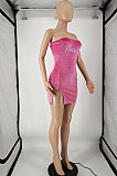 Trendy Women Sexy Chest Wrap Embroidered Mini Dress NL6082