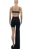 Black Summer Fashion Sling Sexy Knotted Strap Flare Jumpsuits PQ8055-1