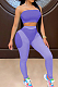 Purple Fashion Sexy Boob Tube Top Long Pants Two Piece QSS51022-3