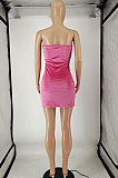 Trendy Women Sexy Chest Wrap Embroidered Mini Dress NL6082