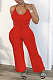 Red Euramerican Cute Pure Color Sling Wide Leg Jumpsuits MTY6560-4