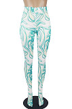 Green Women Sexy Fashion Pattern Printing High Waist Pantihose SDD9518-1