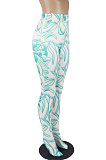 Green Women Sexy Fashion Pattern Printing High Waist Pantihose SDD9518-1
