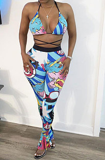 Euramerican Women Lightning Thunder Clouds Pants Sets BYL9010