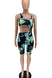 Green Women Hollow Out Romper Shorts BYL9017