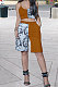 Yellow Sexy Women Printing Condole Belt Top Shorts Sets PY823-2