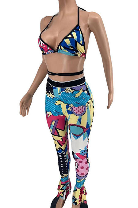 Euramerican Women Lightning Thunder Clouds Pants Sets BYL9010