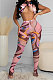 Euramerican Women Digital Printing Bandage Net Yarn Tight Pants Sets LE1106