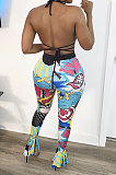 Euramerican Women Lightning Thunder Clouds Pants Sets BYL9010
