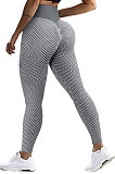 Honeycomb Jacquard Weave Yoga Lady High Waist Sport Carry Buttock Fitness Pants SFM0255