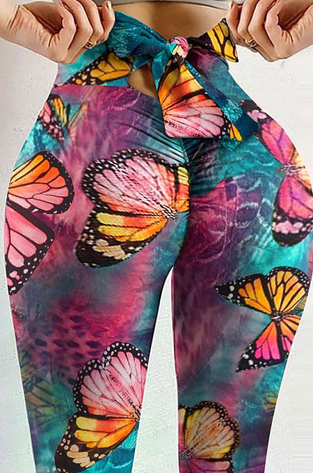 Women Sexy Bodycon bowknot Pencil Long Pants QBE9281