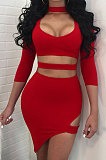 Trendy Sexy Bandage Deep V N eck Package Buttocks Mini Dress WY6407