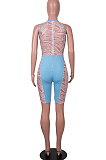 Light Blue Euramerican Spliced Sleeveless Fashion Casual Shift Jumpsuits SZS8077-1
