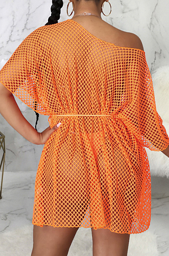 Orange Sexy Fashion Super Elastic Bug Tanlge Prevent Waste Their Beach Dress SMR10370-1