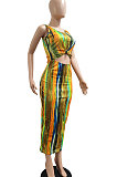 Yellow Sexy Dew Waist Sleeveless Midi Dress JP1047-3