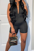 Black Sexy Naked Cross Tank Jumpsuits WM2612-1