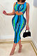 Light Blue Sexy Dew Waist Sleeveless Midi Dress JP1047-2