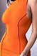 Euramerican Women Pure Color Round Neck Sleeveless Package Buttocks Slim Fitting Mini Dress FWB211