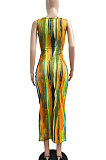Yellow Sexy Dew Waist Sleeveless Midi Dress JP1047-3
