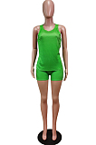 Hulkt Fashion Sexy Pure Color Printing Tank Shorts Two Piece WY6812-1