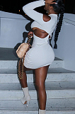 White Fashion Asymmetric Sleeveless Sexy Dress SZS8066-5
