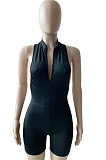 Black Sexy Naked Cross Tank Jumpsuits WM2612-1
