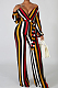 Stripe Fashion Sexy Digital Printing V Neck Wide Leg Jumpsuits SMR10324-2