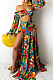 Black Red Flower  Fashion Sexy Digital Print Boob Tube Top Spliced Women Two Piece SMR10341-2