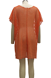 Orange Sexy Fashion Super Elastic Bug Tanlge Prevent Waste Their Beach Dress SMR10370-1