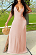 Pink Sexy Zipper Low Cut Open Fork Long Dress KSN06002-3