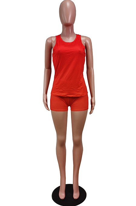 Spider-Man Fashion Sexy Pure Color Printing Tank Shorts Two Piece WY6812-6