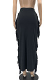 Euramerican Women Tassel Pure Color Skirts JR36391
