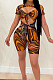 Orange Fashion Sexy Printing Slim Fitting Jumpsuits A8610-2