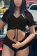 Black Women Trendy Sport Sexy Elastic Force Drawsting Shorts Sets ML7447-2