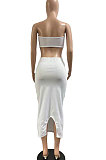 Beige Women Pure Color Dew Waist Backless Sexy Trendy Midi Dress AMN8020-1