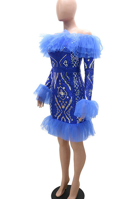 Bead Piece Pure Color Mid Waist Mini Dress YF9070