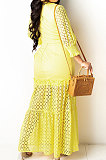 Sexy Fashion V Neck Pure Color Skirts Sets YF9079