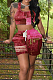 Red Summer Fashion Printing Tank Shorts Sports Sets TK6190-3