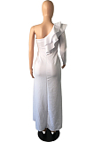 White Fashion Sexy One Shoulder Slim Fitting The Dress Skirt QY5071-3