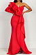 Red Fashion Sexy One Shoulder Slim Fitting The Dress Skirt QY5071-1
