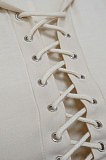 Euramerican Women Bandage Eyelet Casual Sexy Skirts Sets MY9919