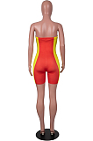 Red Sexy Digital Printing Stripe Strapless Fshion Romper Shorts SZS8106-1