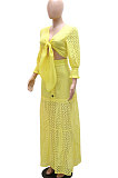 Sexy Fashion V Neck Pure Color Skirts Sets YF9079
