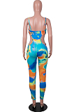 Orange Digital Printing Sling Tube Iashing Fashion Sexy Jumpsuits SZS8114-1