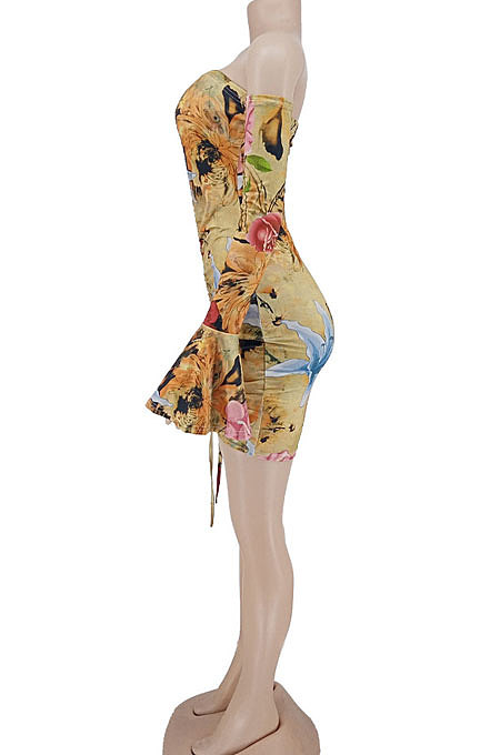 Women Sexy A Word Shoulder Mini Dress AYW1011