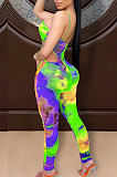Purple Digital Printing Sling Tube Iashing Fashion Sexy Jumpsuits SZS8114-2