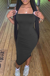 Black Fashion Sexy Sling Long Dress MN8373-1