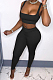 Black Fashion Casual Tank Long Pants Two Piece MN8376-3